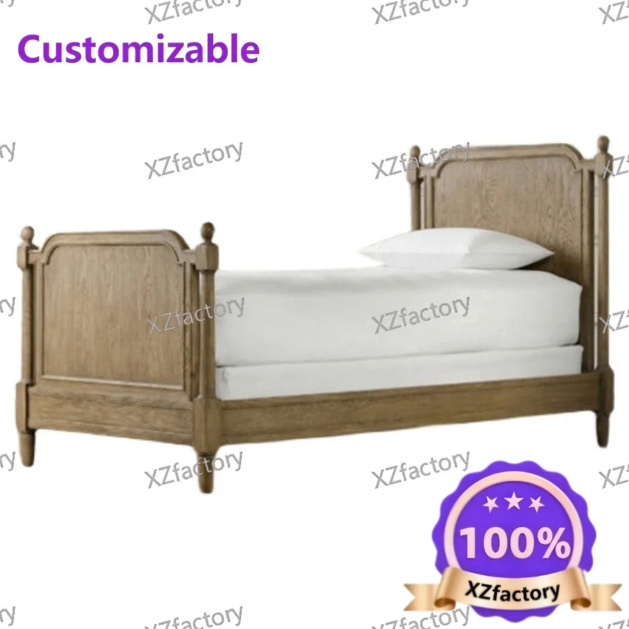 Factory Direct 2026 Top RatedSolid wood children's bed retro boys and girls 1.2 meters log oak