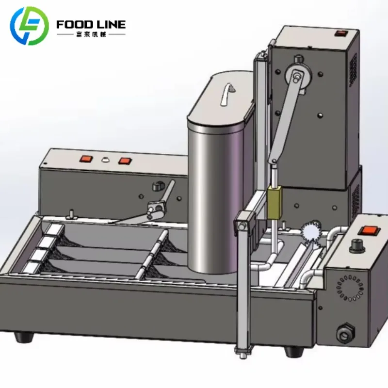 FL Commercial Mini Automatic Heating Donut Machine New Manual Fried Snack Equipment Counting Features for Flour Making Truck Use