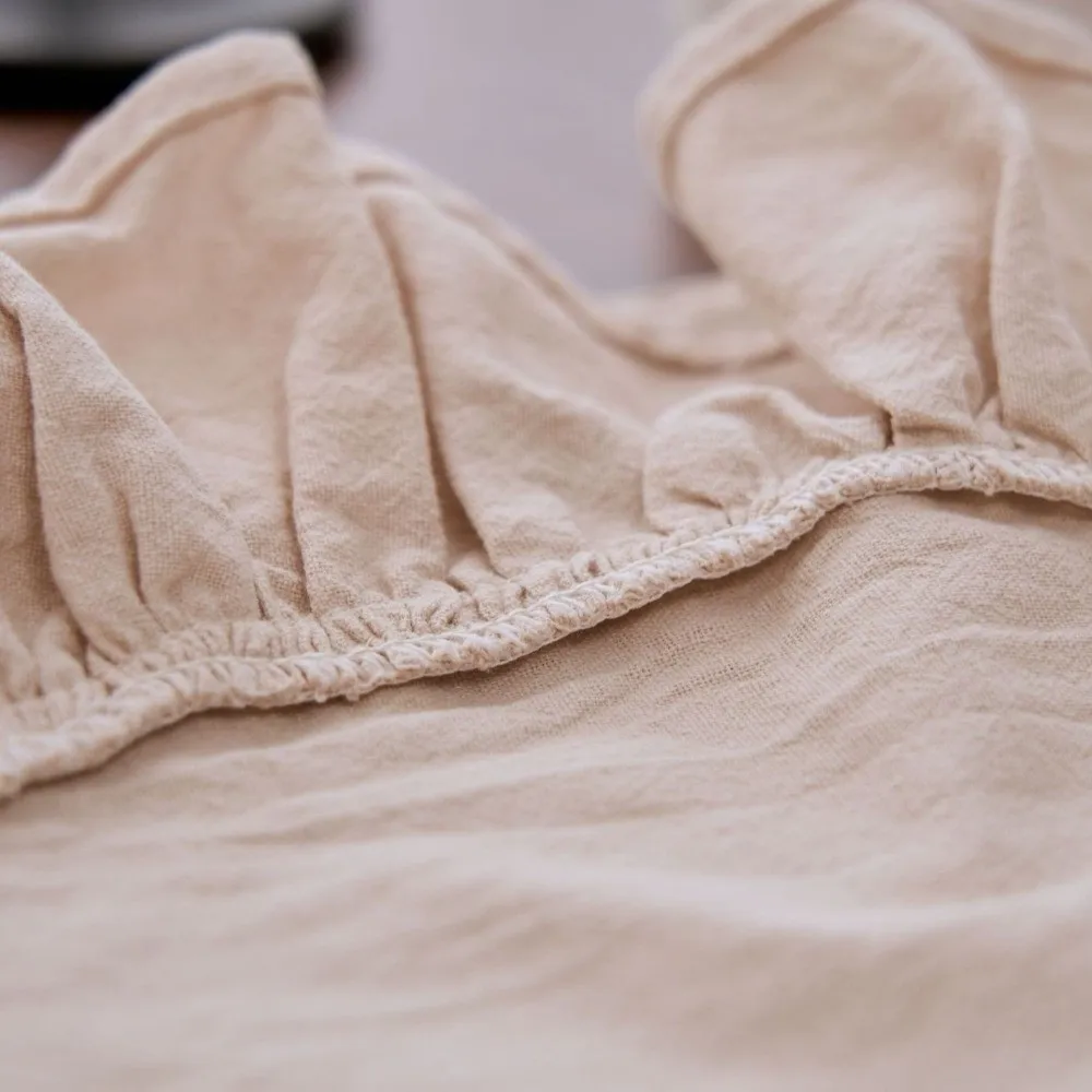 Solid Color Ruffled Placemat Cotton Simple Heat-Insulating Placemat Decorative Table Napkin Cloth Photography Background Props