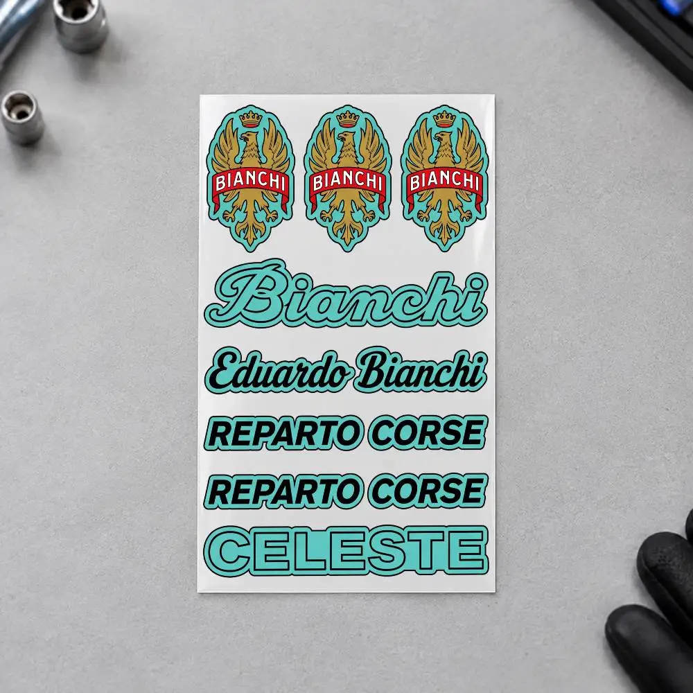 B-BIANCHI Custom Motorcycle Sticker Kit Reflective Decal Set For Helmet Tank Fairing Body Graphics