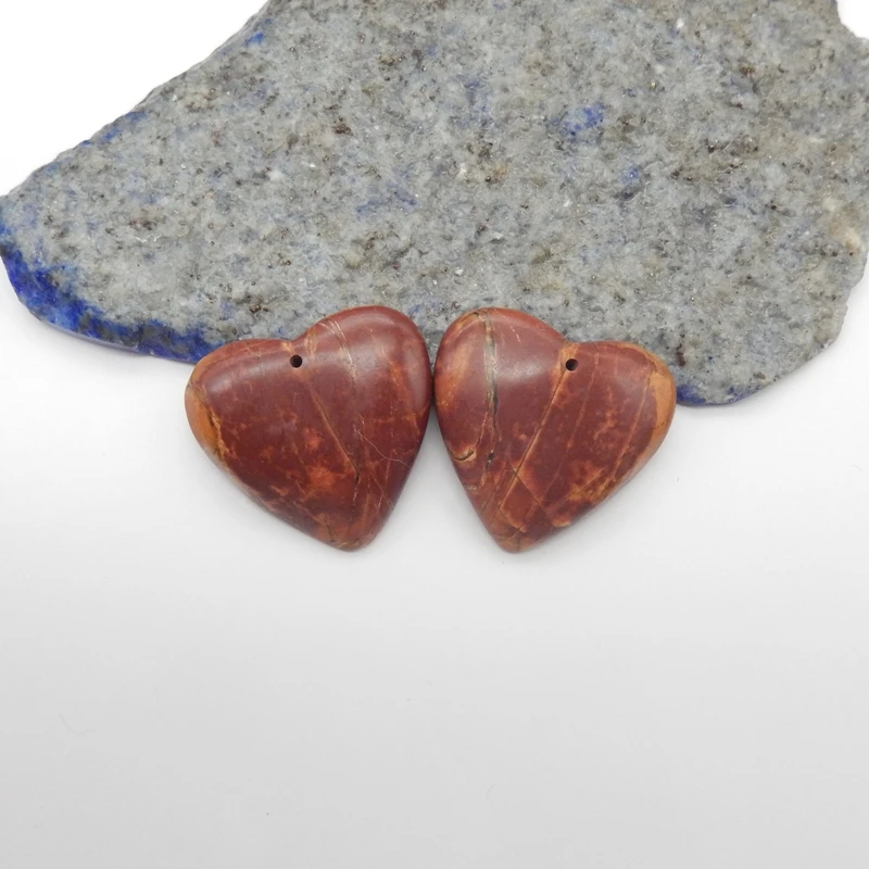 

Multi-Color Picasso Jasper Heart Earrings Natural Stone Beads 24x23x5mm Jewelry Accessories for Women Fashion Gift 8g