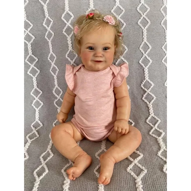 

50cm/60cm Reborn Toddler Doll Popular Maddie Girl Doll Blonde hair Soft Cuddle Body High Quality Handmade Doll Birthday Gift Toy