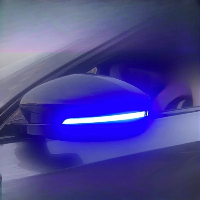 2 قطعة إشارة الانعطاف LED الديناميكية مع أضواء الترحيب الزرقاء لشركة فولكس فاجن باسات B7 CC شيروكو EOS ضوء بيتل 2011 2014 سهم مرآة جانبية #1