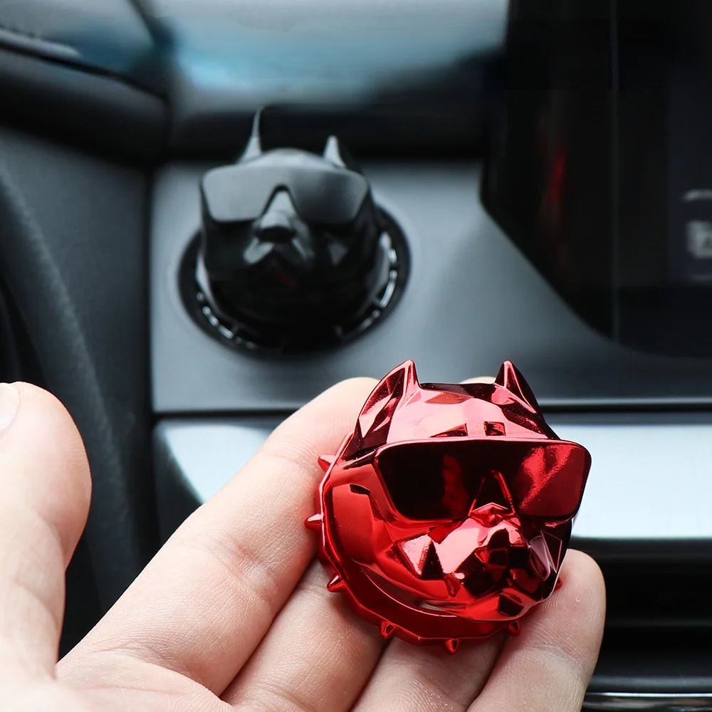 Car Decor Domineering Bull Dog Engine Ignition Onekey Start Stop Push Button Switch Button Protective Auto Interior Accessories