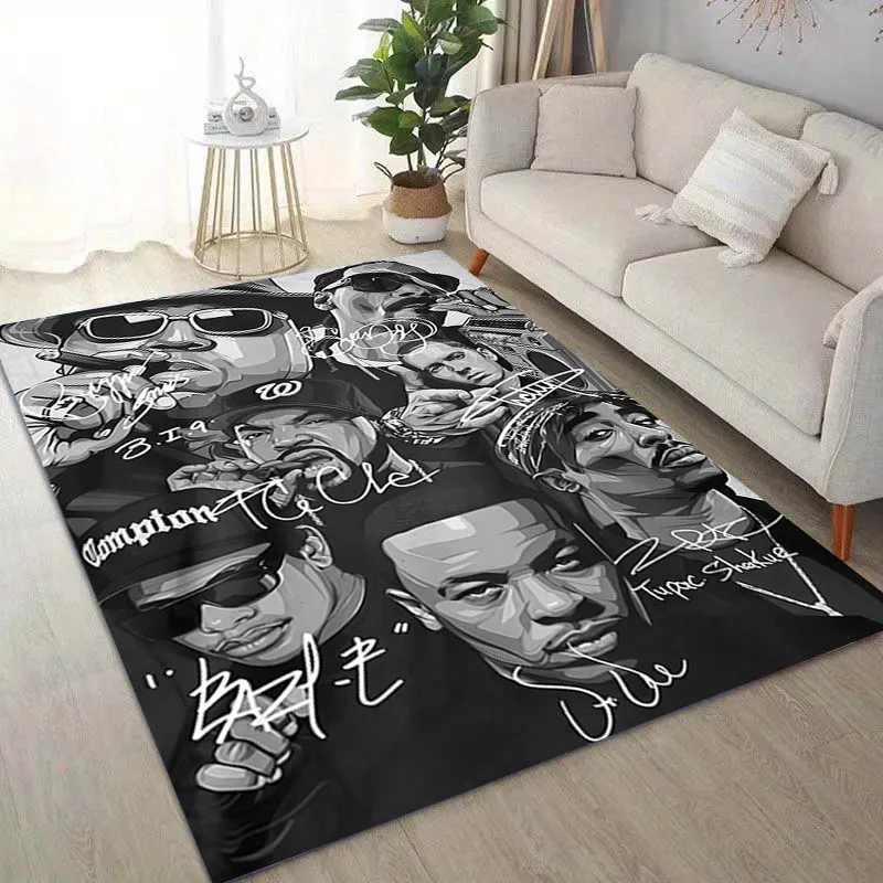 3D 2-2PC Rapper T-TUPAC Music Singer Album Carpet Rug Art for Room Decor Bedroom Home Sofa Gift Kids Area Rug Non-slip Floor Mat