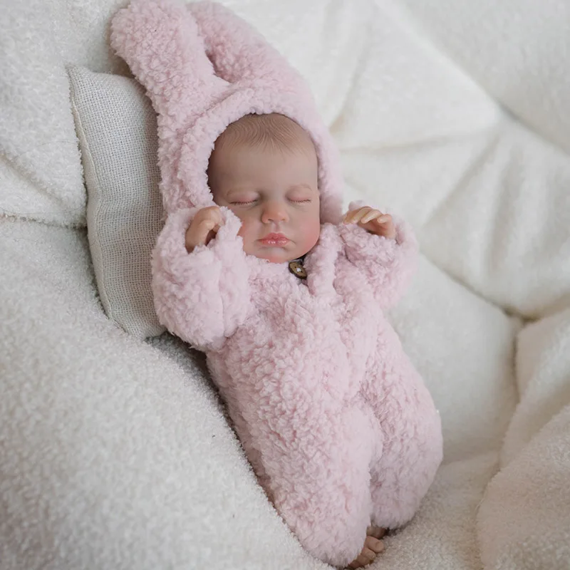 

30cm Cotton Body Sleeping Girl Doll Loulou with Bottle and COA