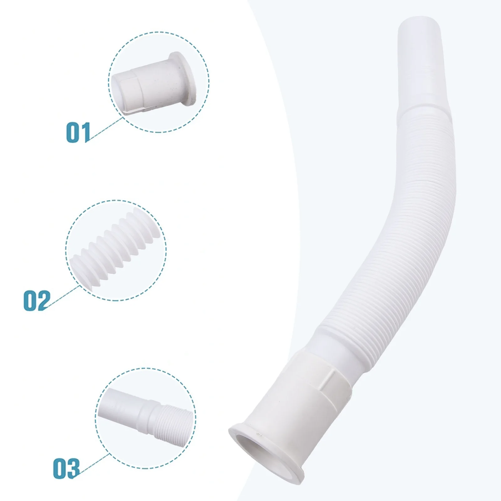 1x Wash Basin Pipe Kitchen Sewer Pipe  Expandable Drain Pipe Bathroom Sink Drains Downcomer Hose Waste Pipe For Kitchen Bathroom