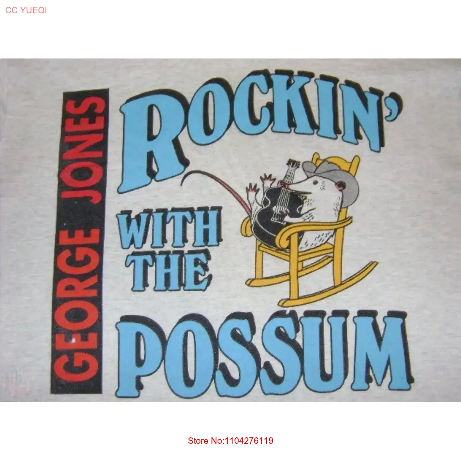 Rockin With The Possum George Jones Cotton White All Size T Shirt vintage Washed Soft Comfortable Slightly Breathable