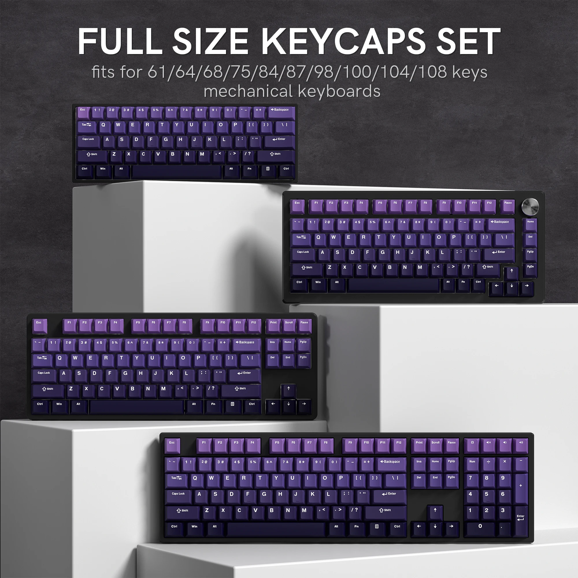 132 teclas pbt keycaps cereja perfil roxo duplo tiro tampas para