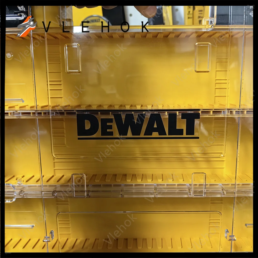 DEWALT DT70839 Tough Case (Large) with Divider Organizer Tool Box Transparent Lid Screws Bits Accessory Stacking Storage Case