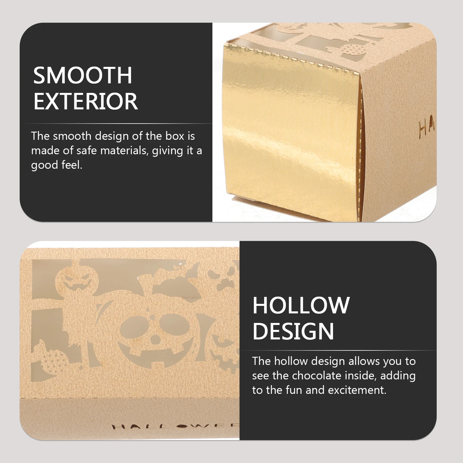 

50Pcs Hollow Pumpkin Candy Paper Box Halloween Goodie Box Party Favor Treat Holder Lightweight Portable Hollow Holder