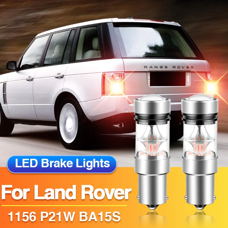 2PCS 1156 P21W LED Brake Light BA15S for Land Rover Defender Cabrio/Defender Station Wagon/Range Rover 2, Red Car Tail Blub 12V