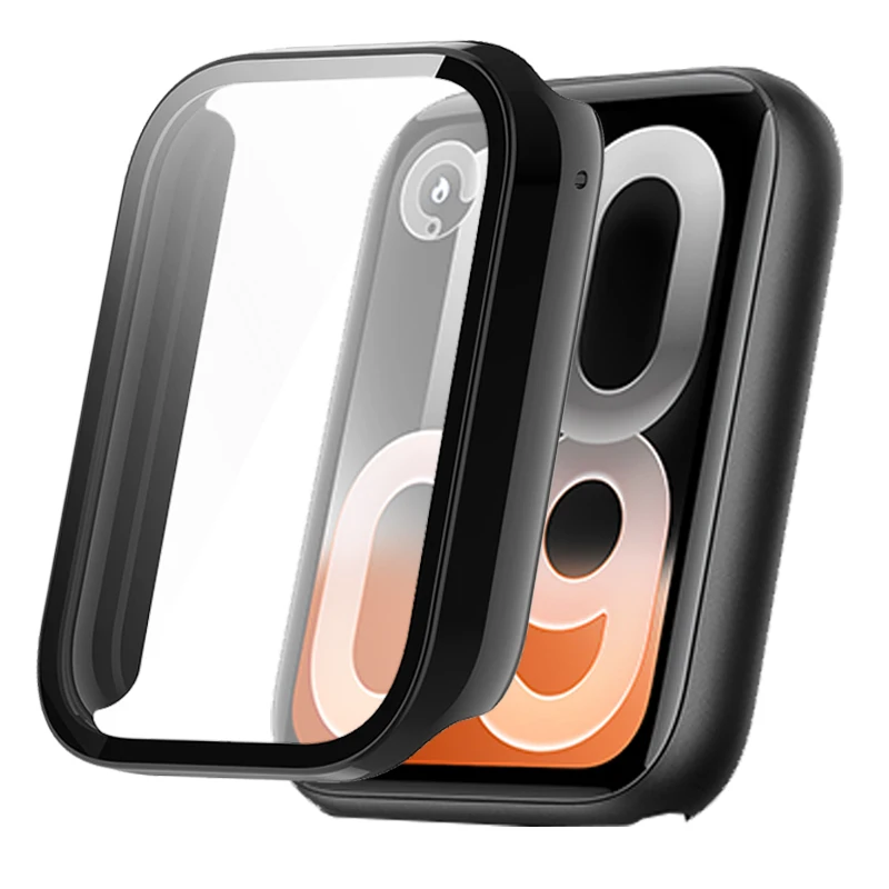 PC + Tempered Glass Case for Xiaomi Mi Band 10 Pro Smart Watch Strap Bumper Cover Screen Protector for Xiaomi Mi Band 9 Pro/10Pr