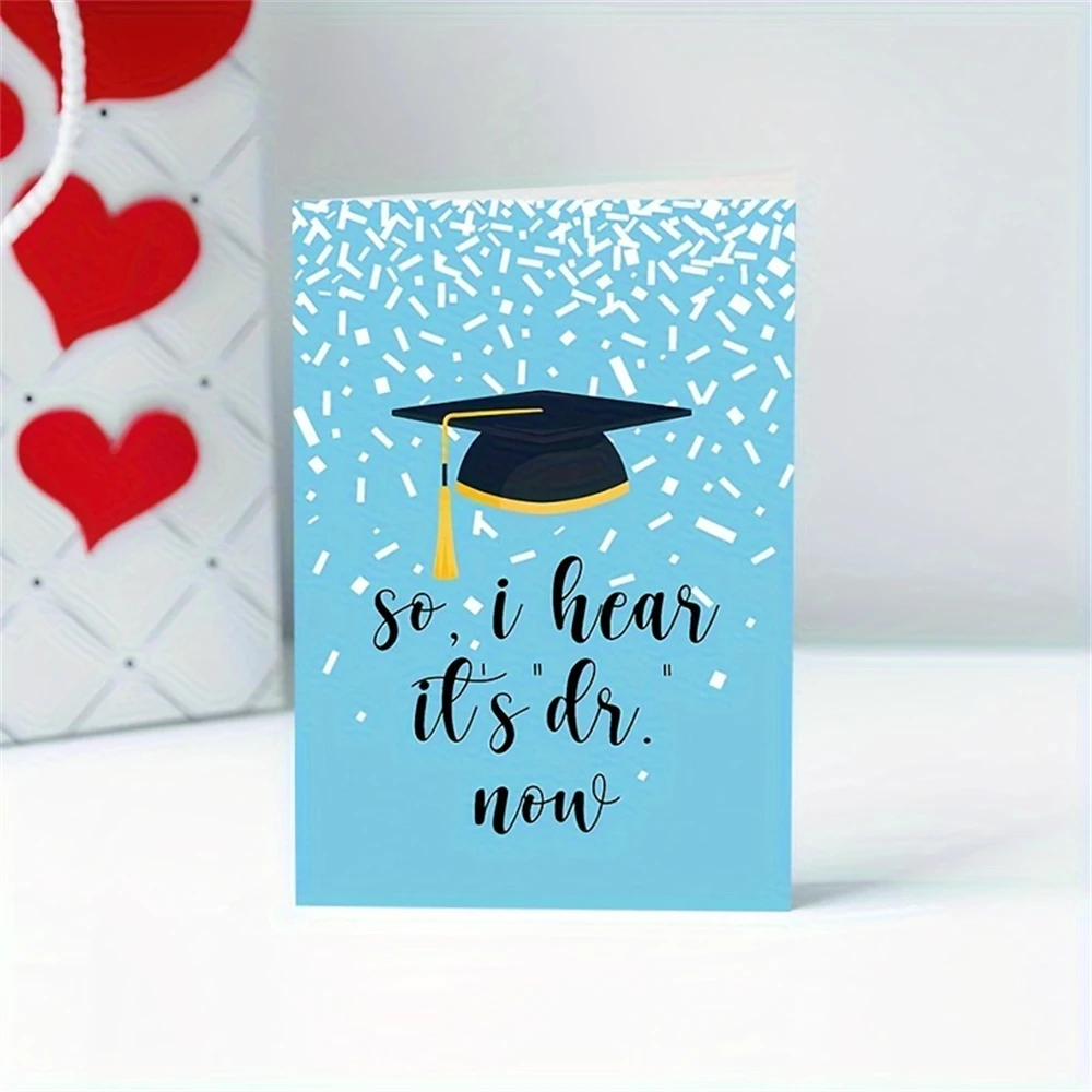 1pc,Funny Congratulation Card for Doctoral Student, Congratulatory Card for PHD Graduate, Doctorate Graduation Card, I Hear It’s