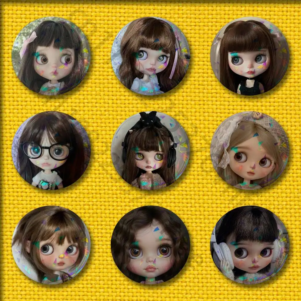 

Lovely Girl B-Blythe Doll Badges 75mm 25mm 44mm 32mm 58mm Round Pin Brooch Souvenir Clothes Cosplay Gift Accessories