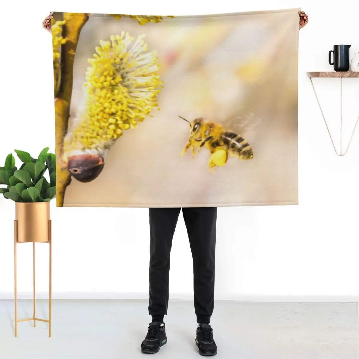 bee Throw Blanket Designers Custom Travel for babies Cute Plaid for sofa Blankets