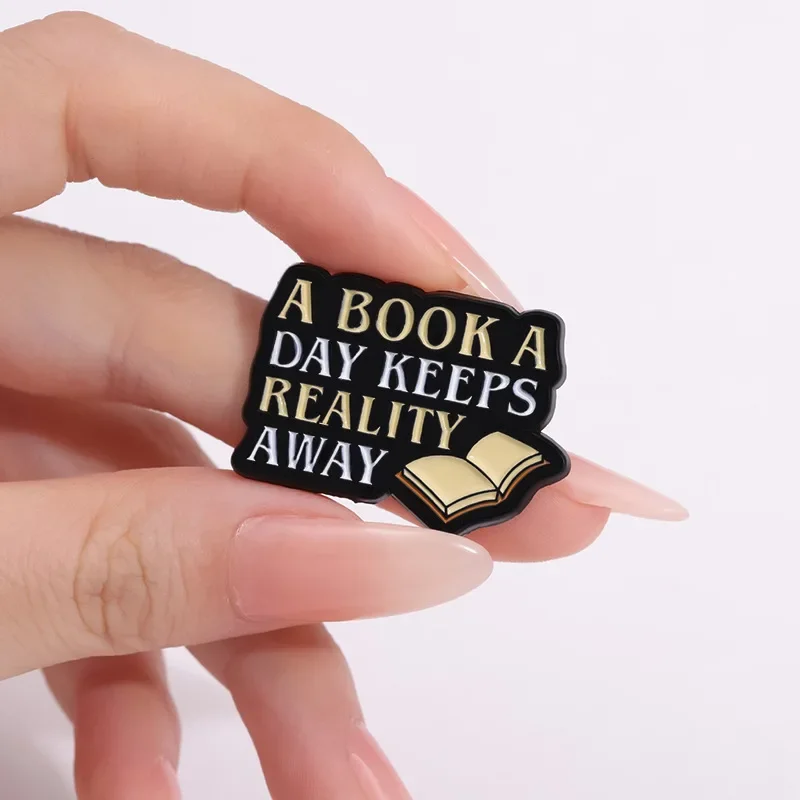 Reading Book Enamel Pins Creative Coffee Books Quotes Brooches Lapel Badges Inspiration Jewelry Custom Gift For Bookworm