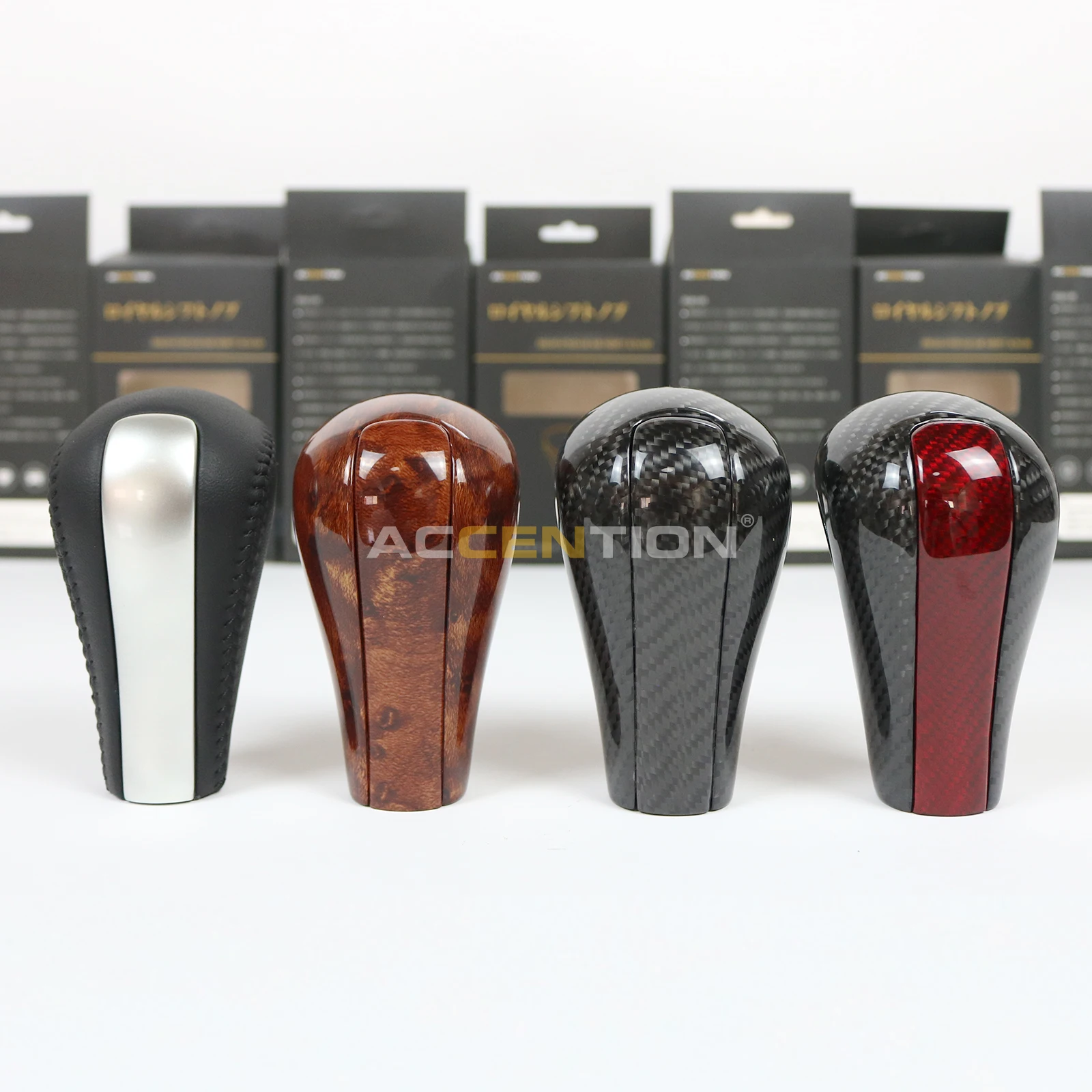 

Real Carbon Fiber / Plastic / Black Leather Gear Shift Knob For Honda Accord 2008 2009 2010 2011 2012