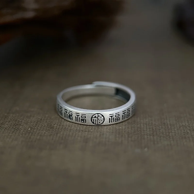 QEENKISS 925 Sterling Silver Vintage FU Rings for Women Men Birthday Wedding Party Christmas Bride Groom Girl Boy Gifts RG7072 - Image 3