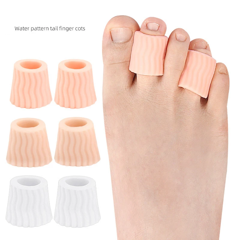 2Pcs Silicone Gel Little Toe Tube Corns Blisters Corrector Pinkie Protector Gel Bunion Toe Finger Protection Gel Sleeve