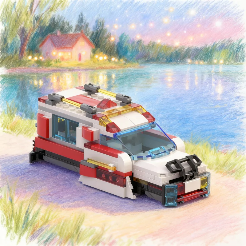 

Набор строительных блоков MOC: Модель городской больницы-скорой помощи (225 деталей) – Рождественский подарок, архитектурная модель, развивающая игрушка для самостоятельной сборки, творческий конструктор