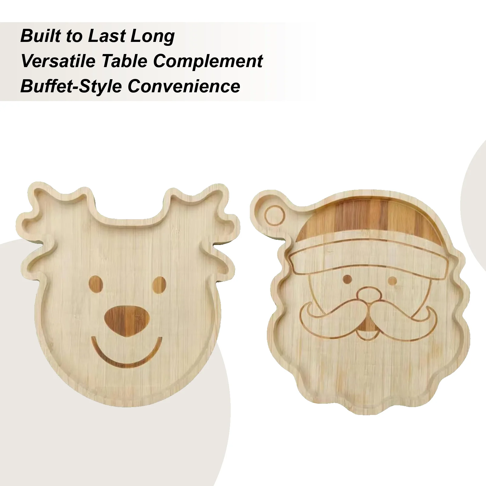 

Рождественский сервировочный поднос, Рождественский Санта-Клаус, деревянная тарелка для чулок, кухонная тарелка для еды, для пикника, вечеринки, семьи