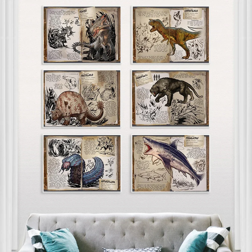 Modular Canvas Ark Survival Evolved Pictures Painting Survival Game Home Decor Print Dinosaur Poster Living Room Modern Wall Art