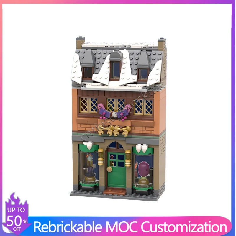 430 PCS House Street Main Street Magic Candy Shop 76388 MOC Customize Modular Building Block Technology DIY Toy Christmas Gift