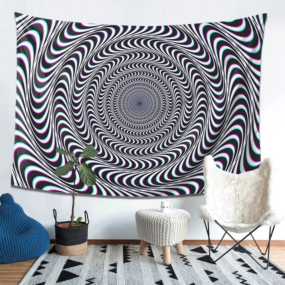 

Удивительный гипнотический оптический гипнотический психоделический спиральный гобелен, украшение, художественные эстетические гобелены, домашняя настенная ткань, настенная подвеска