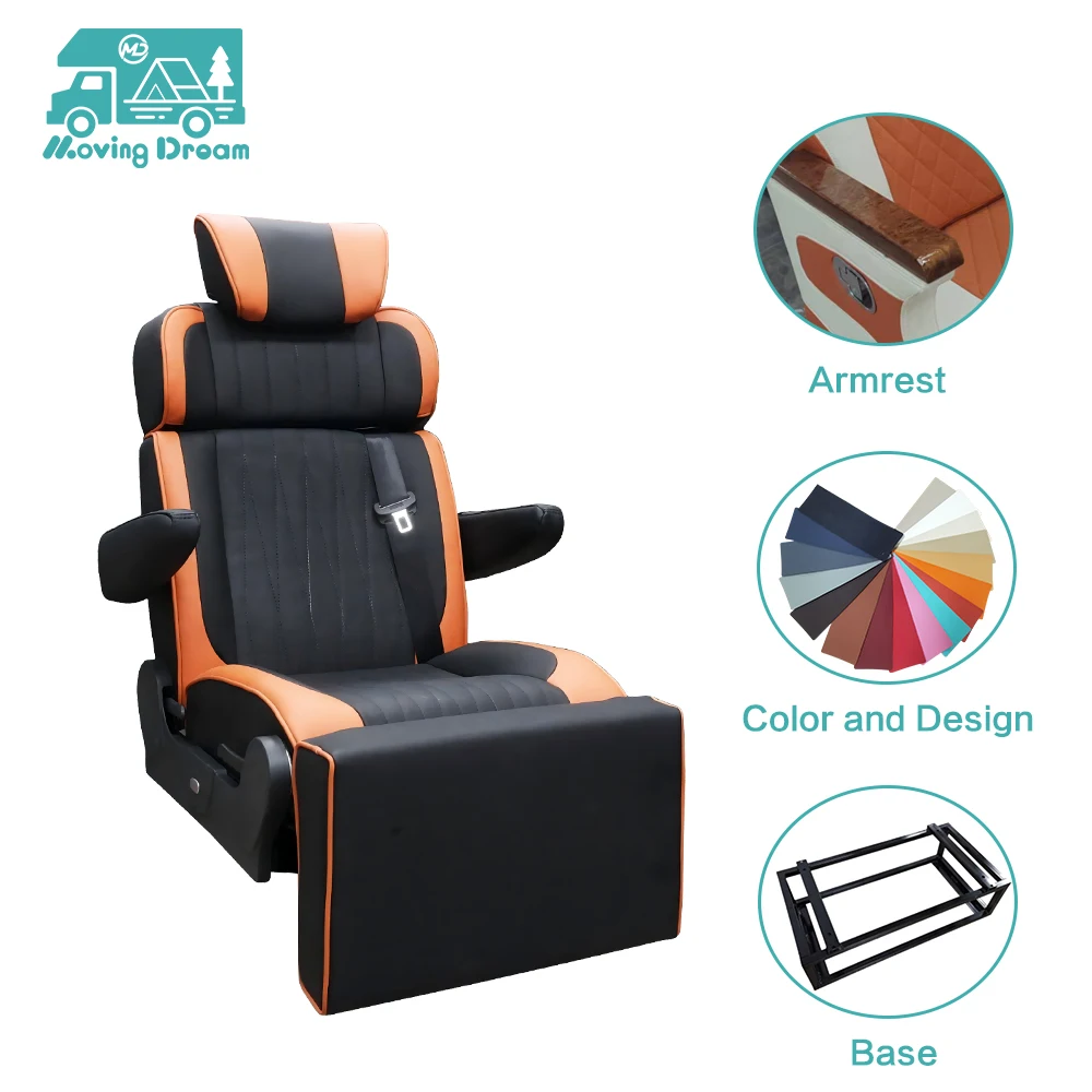 JDA Hot Selling Folding RV Single Seat Convertible to Bed for Caravan Campervan Van MPV RV Motorhome Caravan