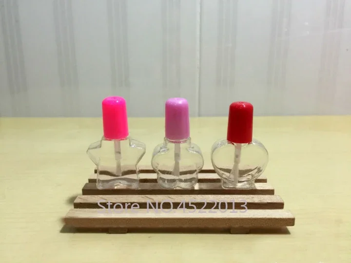 4/5/6/8/10ml Cylinder/heart/ Mini Empty Nail Polish Bottle Small Plastic Nail Polish Bottles DIY Sample Refillable Bottles