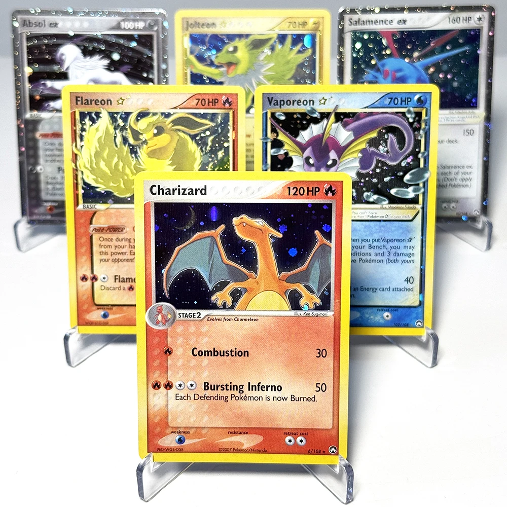 PKM Power Keepers (PK) Proxy Game Rare Hot Seller Cards PTCG Flareon#100 Jolteon#101 Vaporeon#102 Absol Salamence/ex Charizard#6