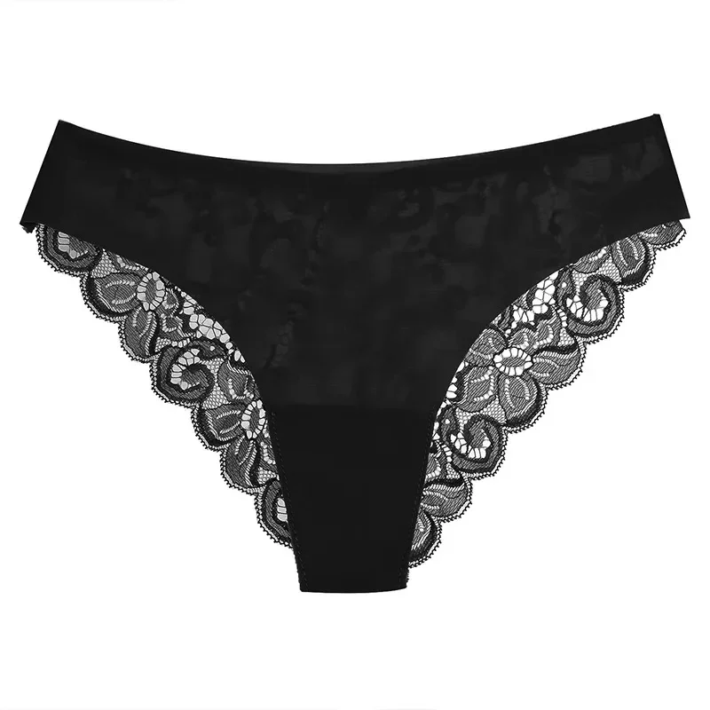 New Ice Silk Female Underwear Sexy Flower Lace Women\'s Panties Ruffles Lingerie for Women Soft Breathable Briefs for Lady