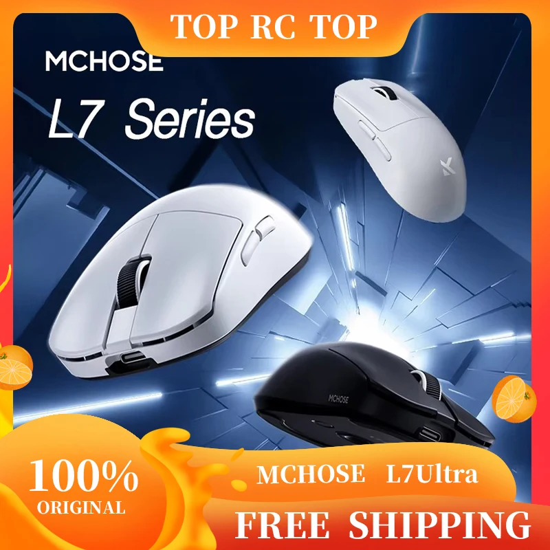 

MCHOSE L7 Ultra PAW3395 8K Tir Mode Мышь 2,4G Беспроводная легкая легкая мышь для киберспорта и игрового ПК Эргономика Аксессуары Подарок
