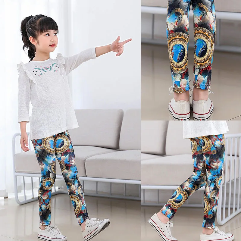 Girls Leggings for Outdoor Travel Clothes Girls Pants Student Casual Wear Customizable Stylish Computer Printing For 2-10 Years