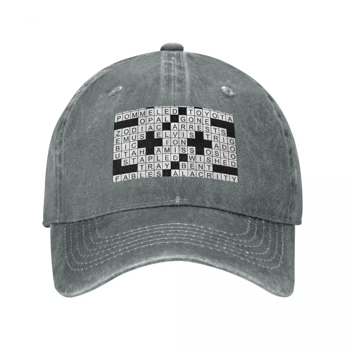 Crossword Puzzle Page with Solutions Baseball Cap Custom Cap tactical cap Hat Baseball Sunhat Woman Hats Men's