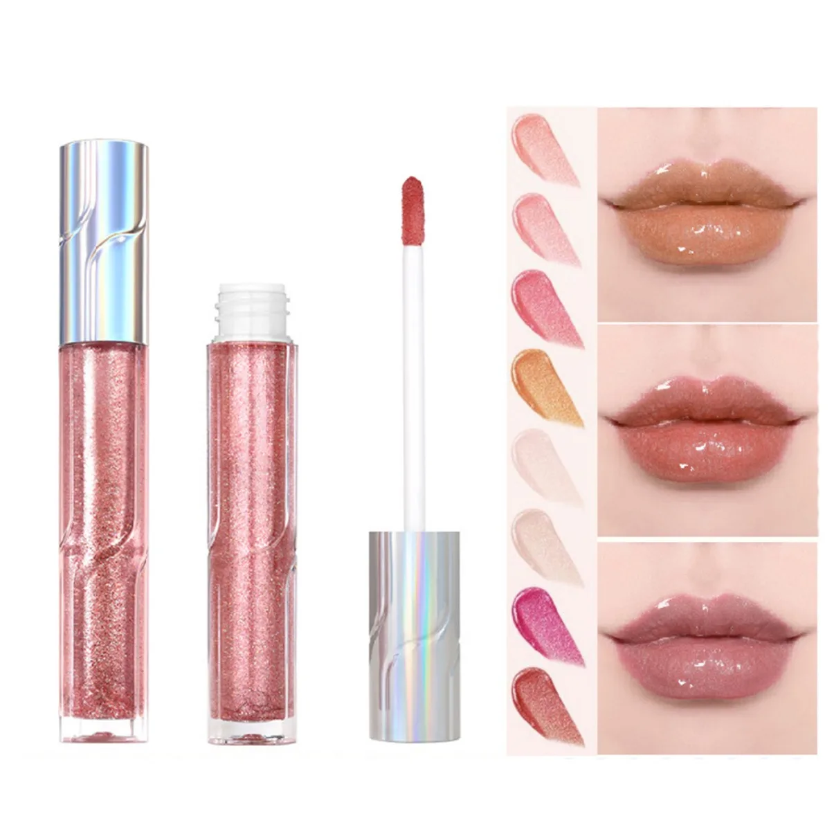 Marca própria logotipo personalizado vegano brilhante brilho labial brilhante à prova dlong água batom líquido hidratante de longa duração óleo labial