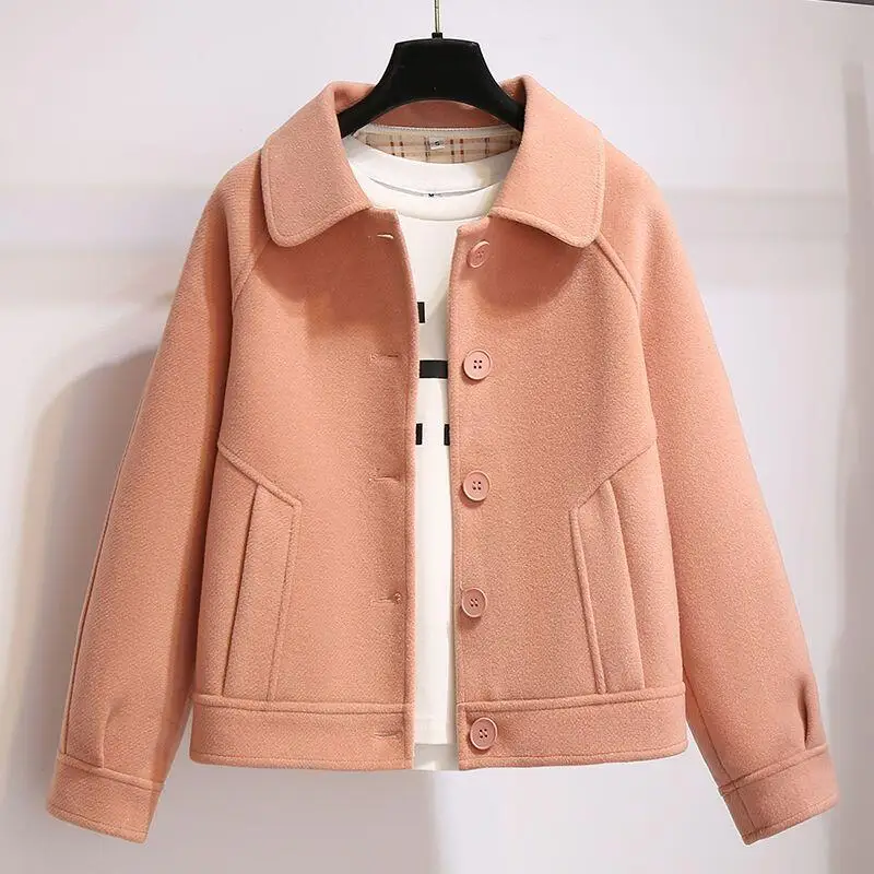 Hot 2026Spring Autumn New Women Woolen Coat Korean Fashion Versatile Elegant Temperament Small Fragrance Style Short Woolen Coat