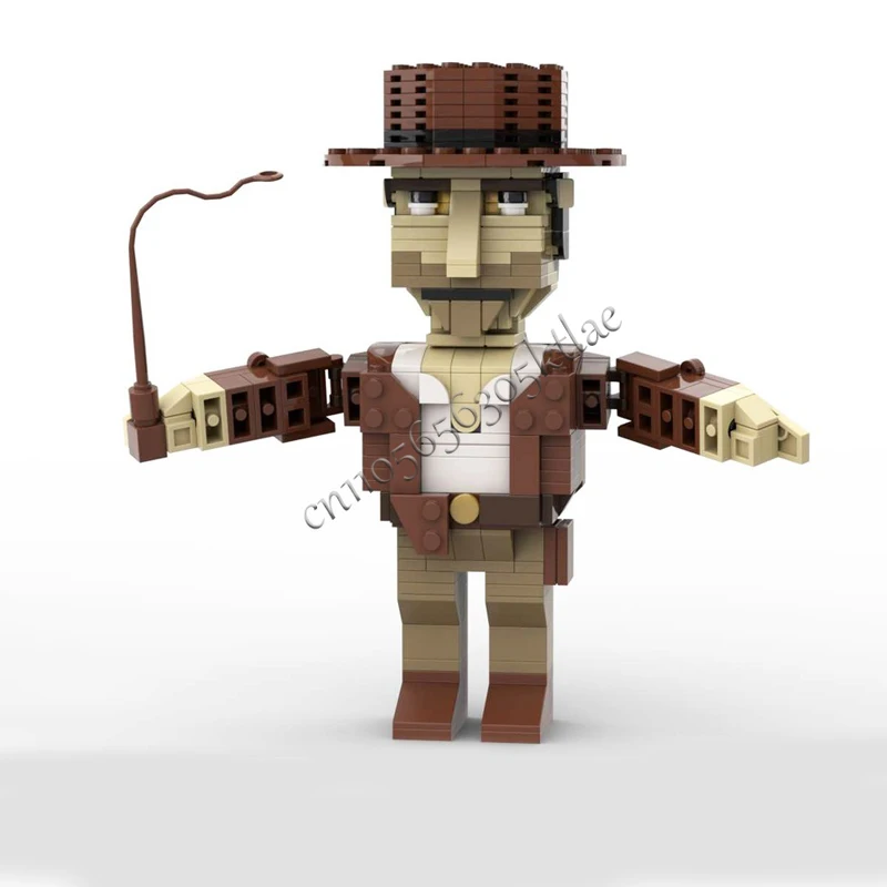 399ピース MOC カスタマイズ考古学者インディ・ジョーンズ フィギュア ブリックヘッドモデル クリエイティブパズル 誕生日漫画アニメフィギュアおもちゃギフト
