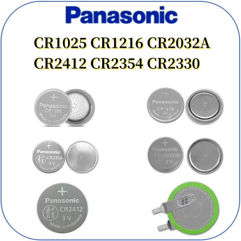 2pcs Original Panasonic CR1025 CR1216 CR2032A CR2412 CR2354 CR2330  Button Coin Cell Batteries