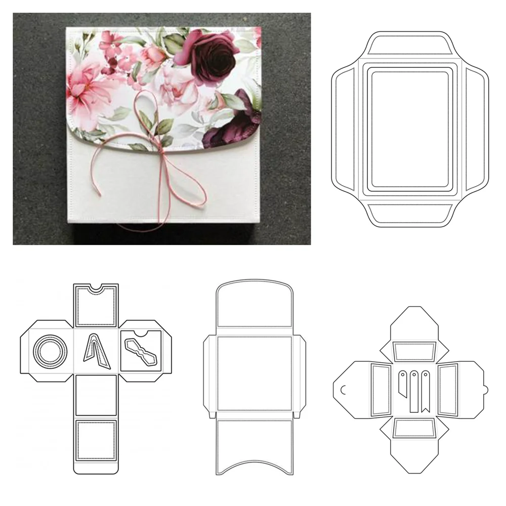 

Slimcard Envelope Bag & Box Cutting Dies for Scrapbooking Paper Making Background Frame Card Craft Supplies No Stamp
