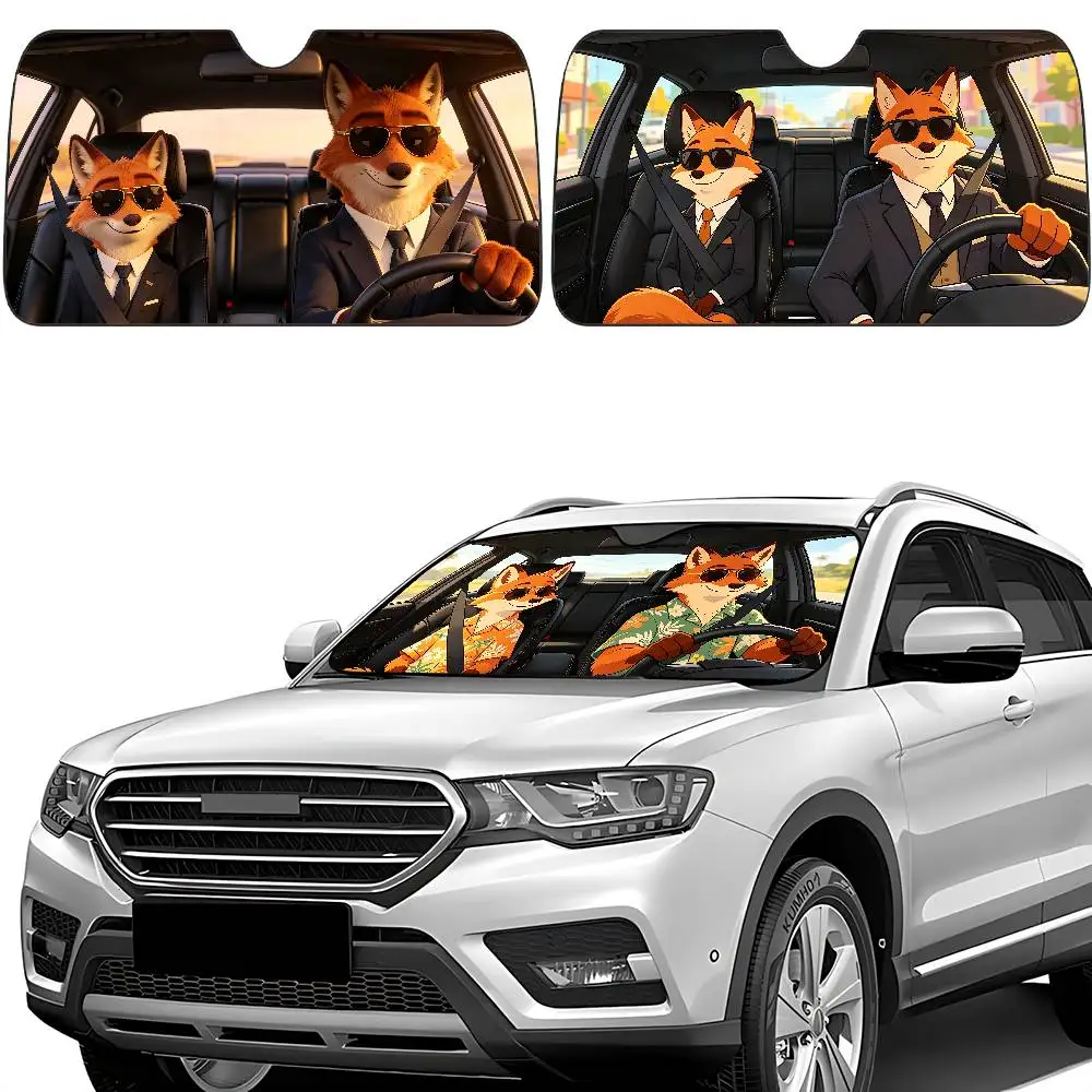 Fox Drive Car SunShade Car Sunshade Covers Cover Universal Windscreen Folding Visor
