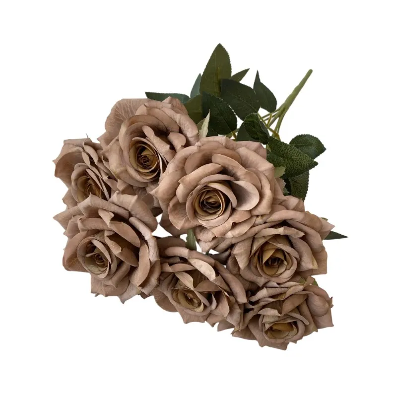 NEW 41CM 7 Forks Silk Screen Rose Artificial Flower Wedding Living Room Decoration Road Guide Bouquet, Artificial Flower image 3