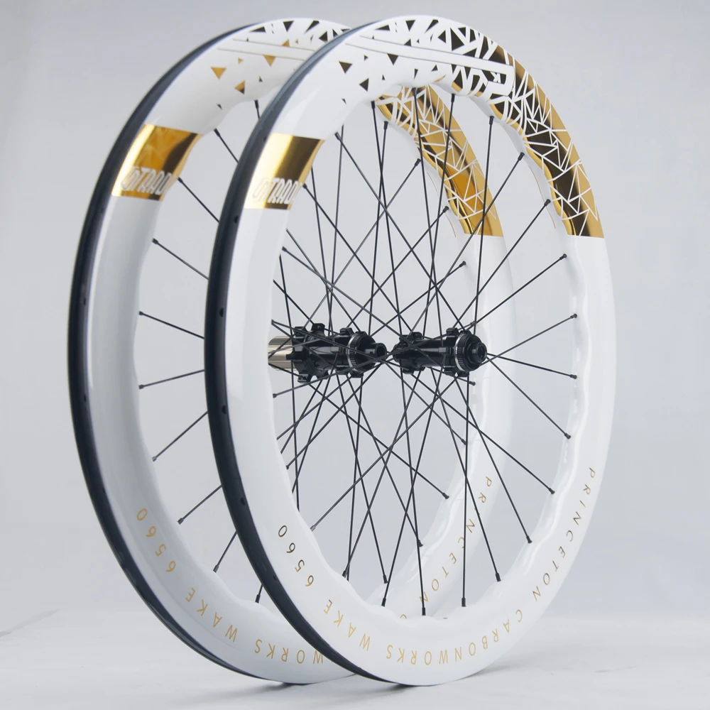 

6560 Carbon Wheels Road Bike Wheelset, 700C Disc Brake Clincher, Tubuless 4540 Wheels, UD Glossy Wheels