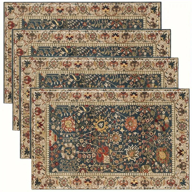 

4pcs Bohemian Style Ethnic Woven Texture Printed Placemats for Home Kitchen / Heat-Resistant Table Mats for Surface Protection