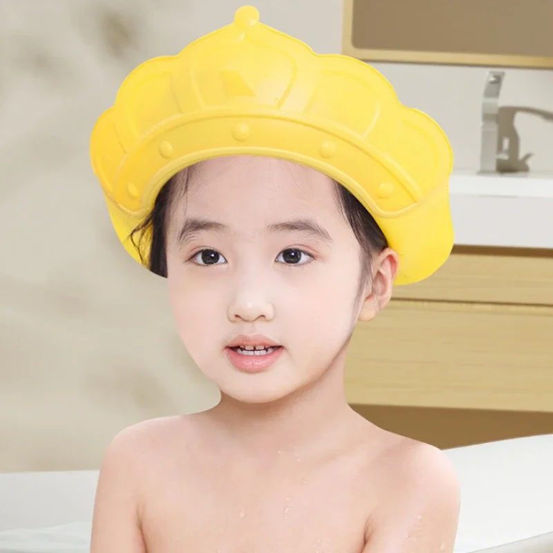 Baby Swim Shower Cap Bath Shampoo Eye Protection Head Water Cover Baby Care Wash Hair Adjustable Shower Cap For 0-6 Years Kids