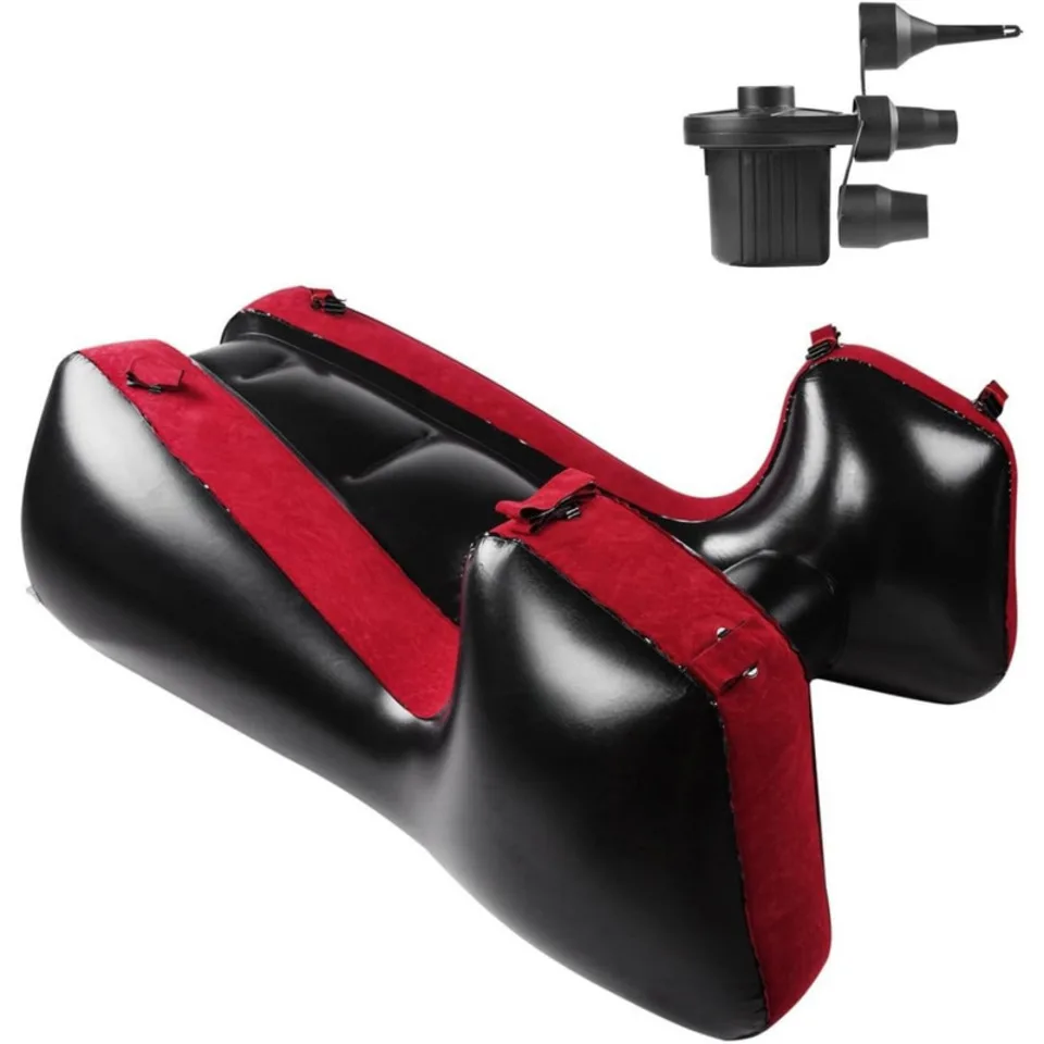 Inflatable Sofa Flocking Straps Sex Furniture Adult Games Body Chair Bed Couples Women Split Legs S Shape Real Touch Feeling