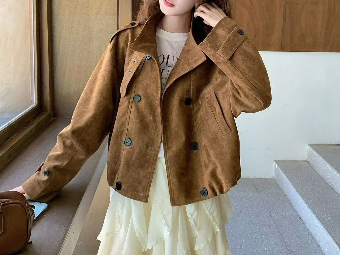 

Женский Тренч в стиле ретро, осень 2021, новая модная повседневная свободная куртка, топ