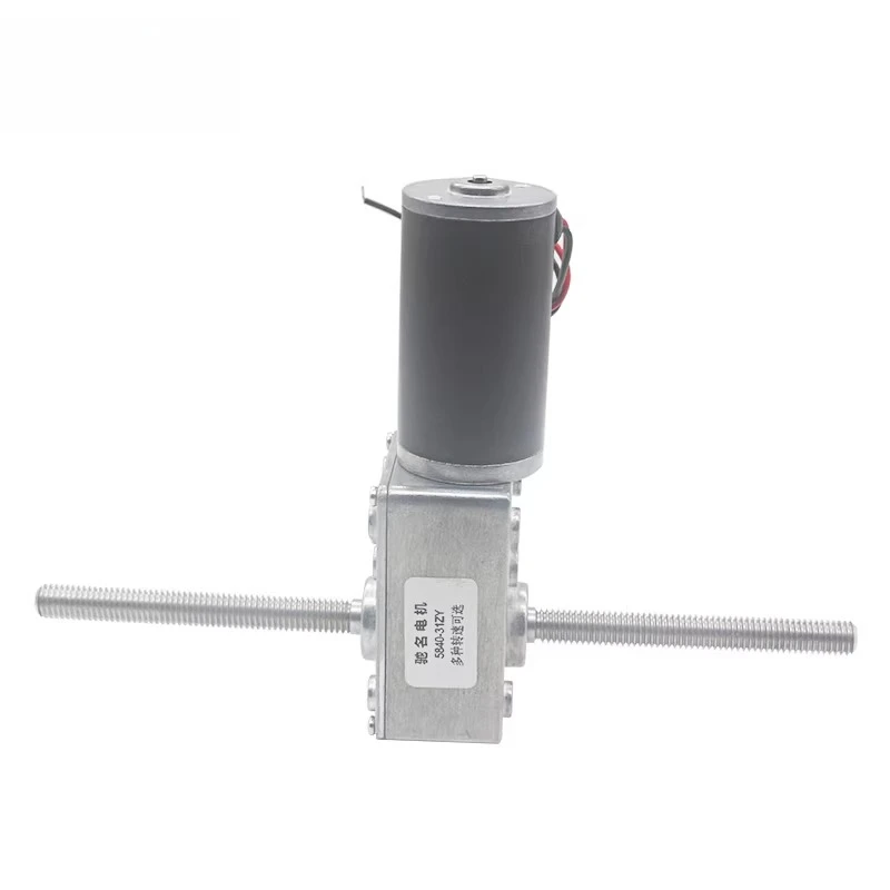 5840-31ZY worm gear reduction DC motor M8 Screw double output shaft motor lead screw jacks