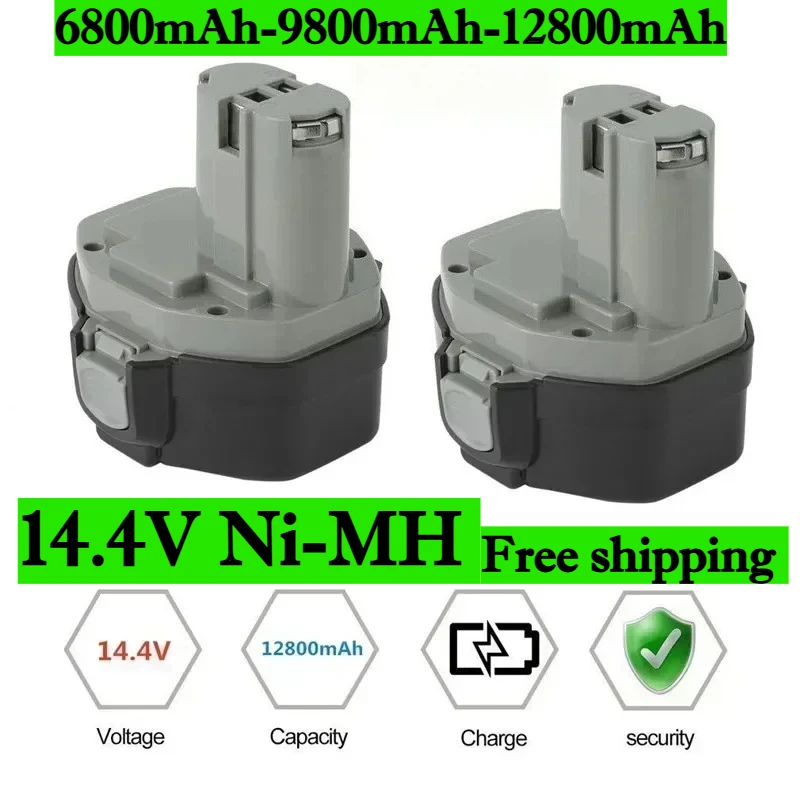 

Сменная аккумуляторная батарея 2026 14.4V NI-MH 6800-12800mAh для Makita 14.4V PA14 1420 1422 1433 1434 1435 1435F 192699-A
